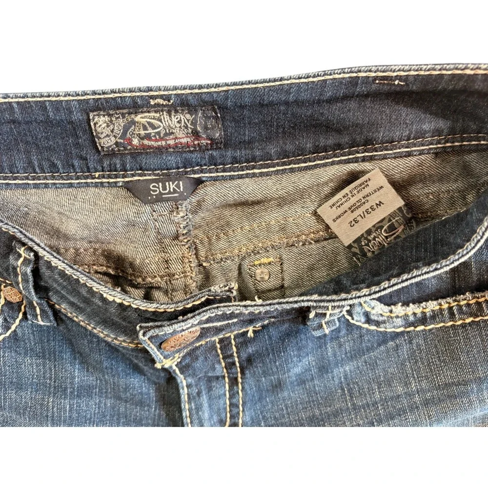 Silver Jeans Co Suki Bootcut Womens‎ 33x32 (35x31) Blue Denim Mid Rise Curvy Fit